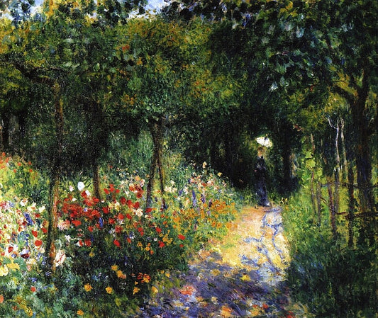 Woman in the Garden by Pierre-Auguste Renoir (T-Shirt)