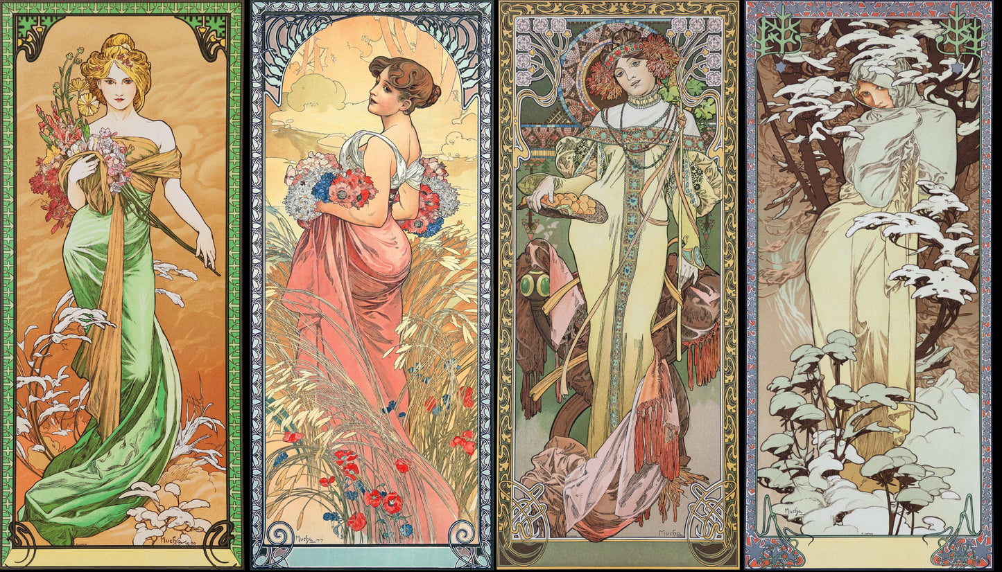The Seasons by Alphonse Mucha (T-Shirt)