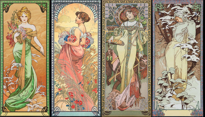 The Seasons by Alphonse Mucha (T-Shirt)